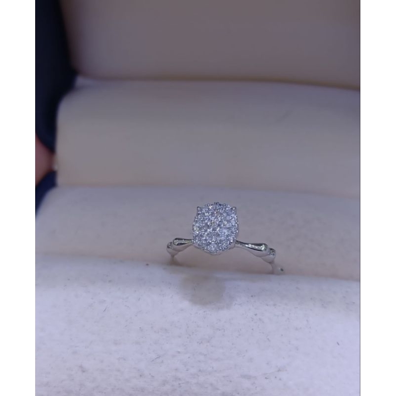 Cincin berlian Eropa asli berat 2.73gr/0.25crt sz 13.5