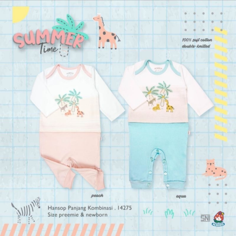 Ichigo Hansop Panjang (1 Pcs) Sleepsuit Bayi IC-HPJCPNB