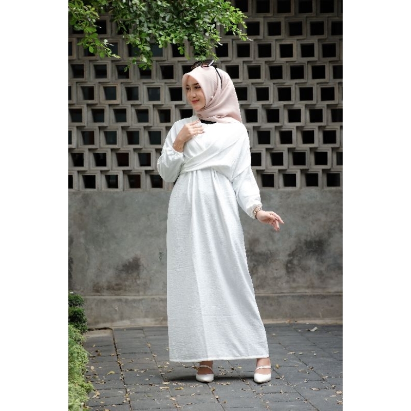 RANIA DRESS _ GAMIS WANITA MAXY CRINGCEL AIRFLOW - RESLETING DEPAN