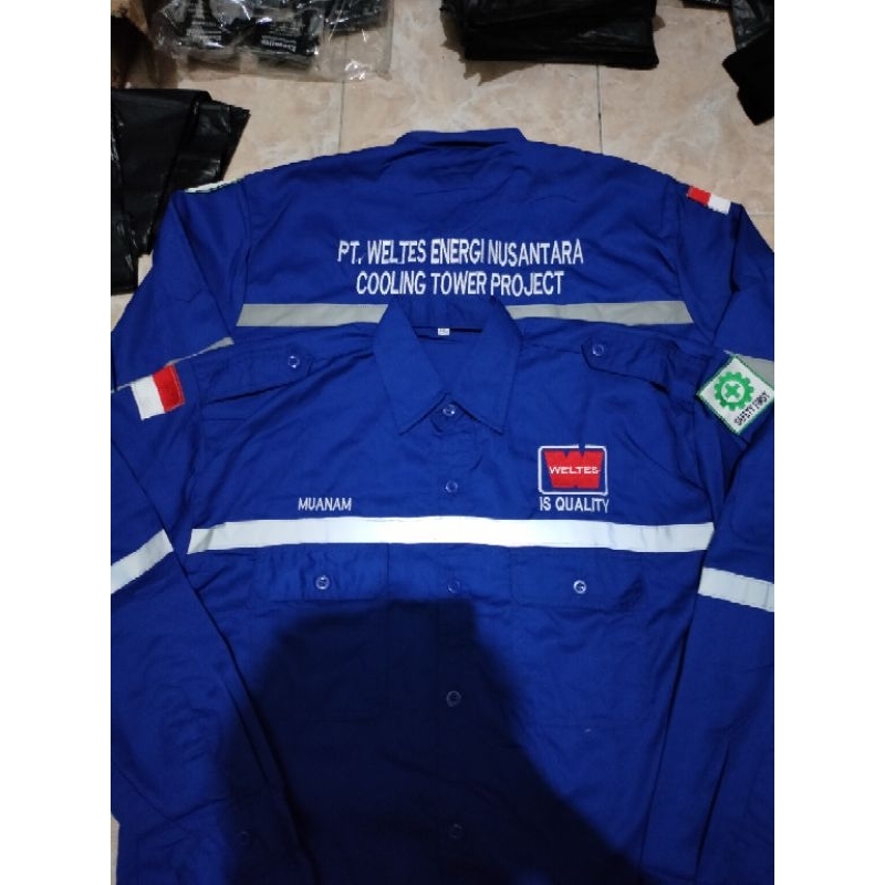 Seragam safety pria Katelpak wearepack safety Free Bordir nama dan Logo Perusahaan