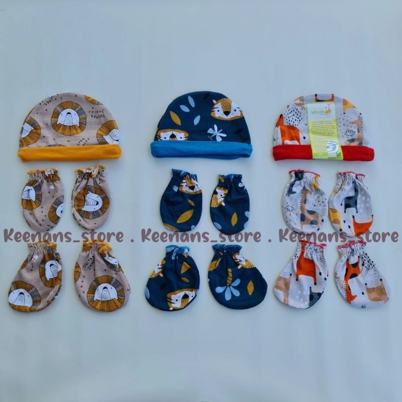 Velvet Junior Libby Miyo Set Topi + sarung tangan kaki Topi Velvet + STK velvet newborn