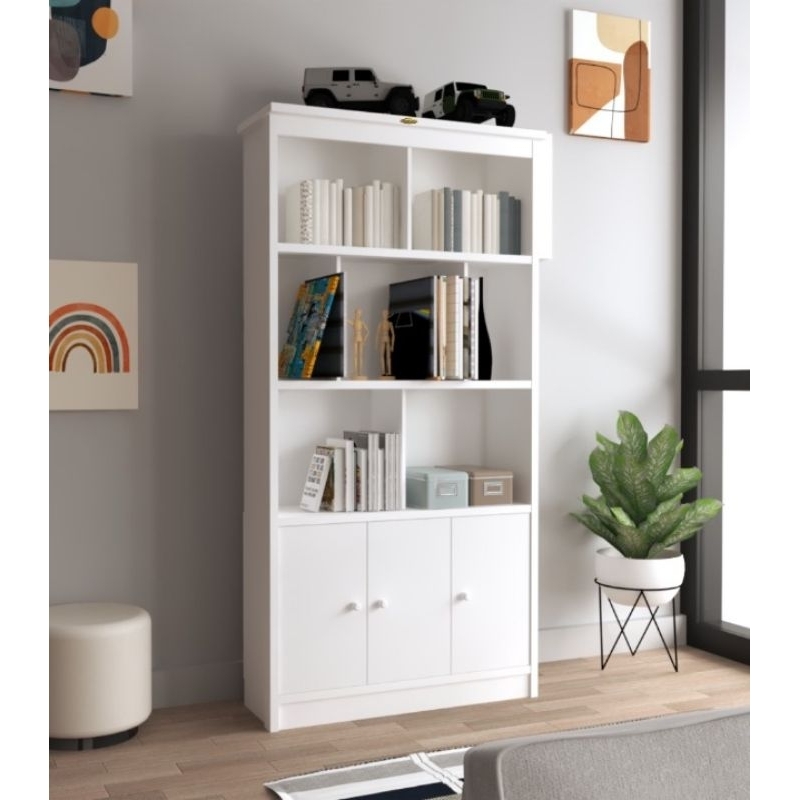 MURAH - LEMARI BUKU RAK BUKU PUTIH MINIMALIS 90 cm