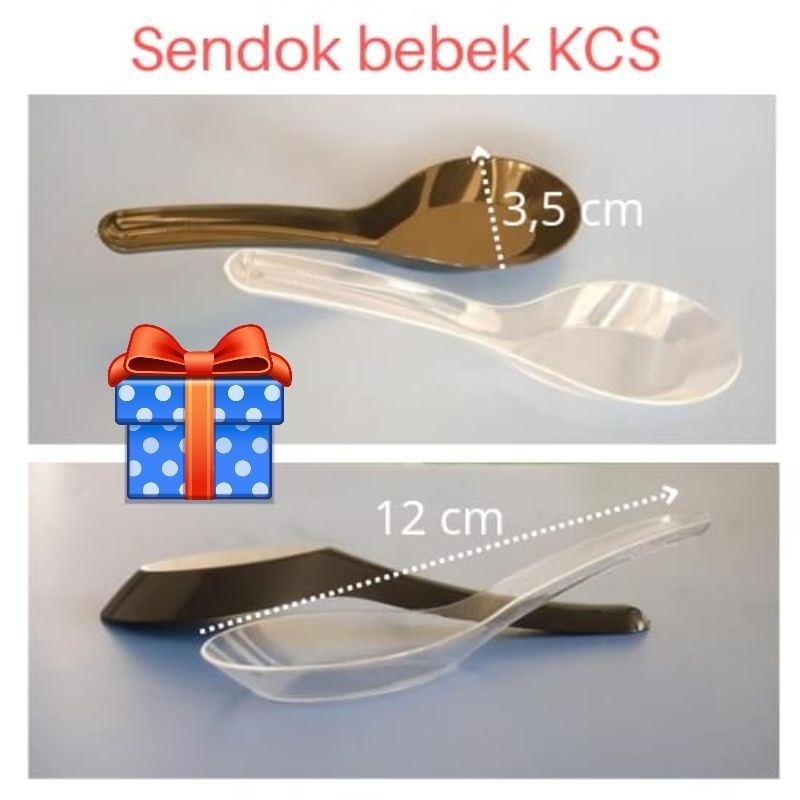 Sendok Plastik Bebek Hitam/Bening/Putih Susu Murah @50pcs