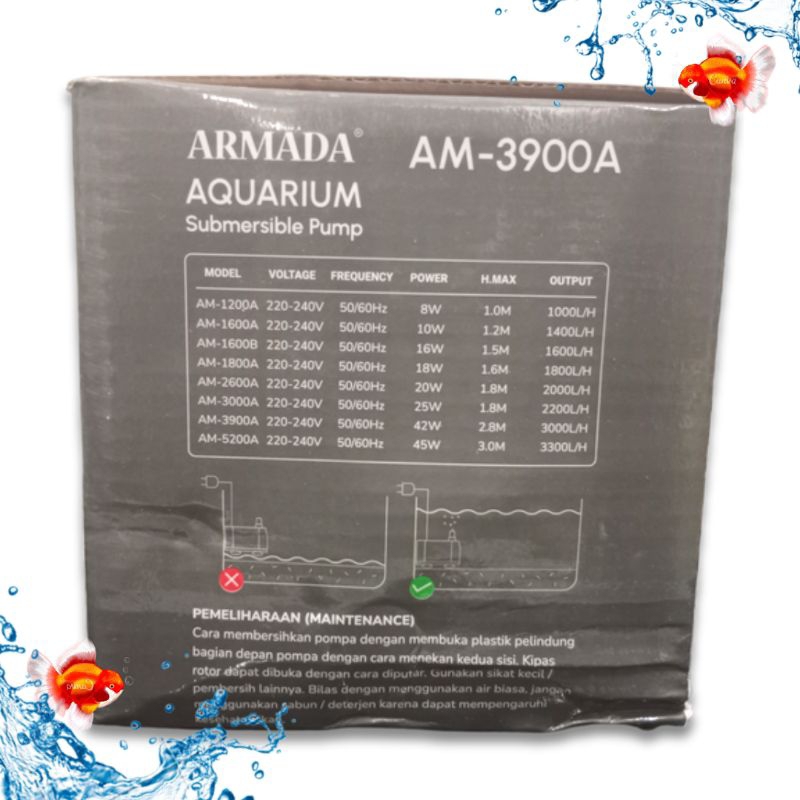 Promo Murah Pompa Kolam Air Mancur Hidroponik ARMADA AM 3900A