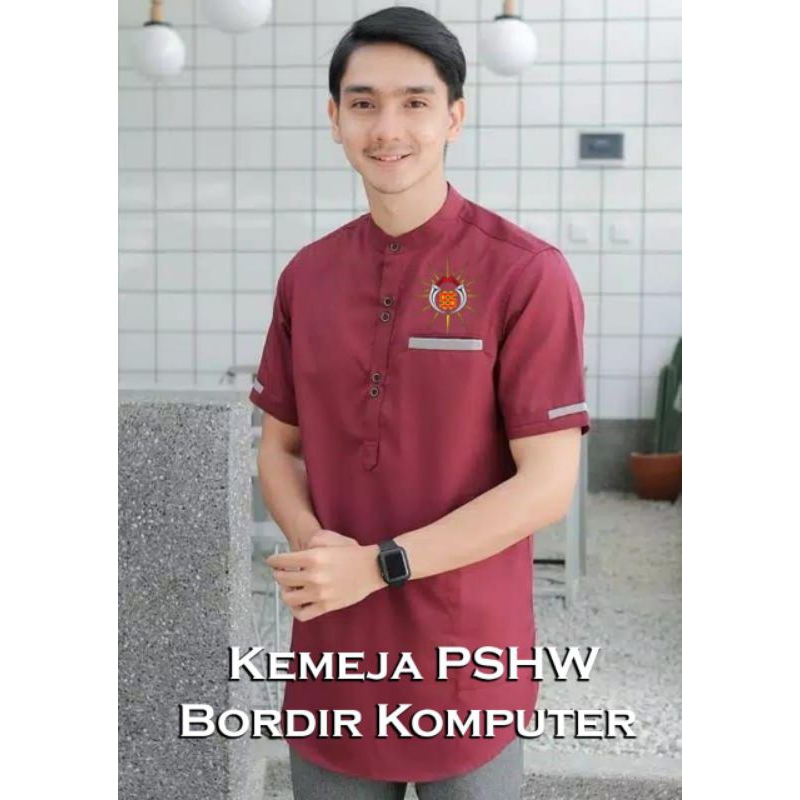 KEMEJA HEM BORDIR CUSTOME | KEMEJA PSHW | KEMEJA KOKO DEWASA