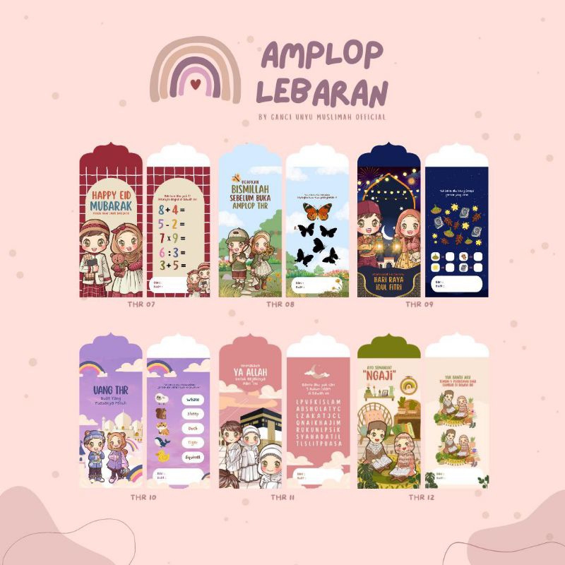 

1 plastik Ampau Lebaran / Ampau Edukasi/ Amplop Unyu / Amplop THR