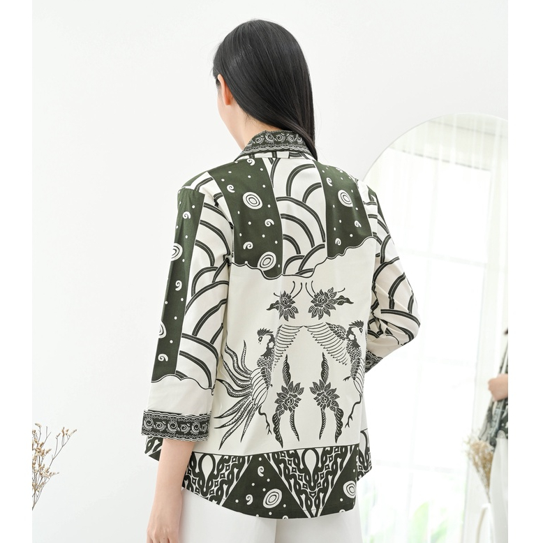 Outer Batik 241 COD/ Rompi Batik/ Luaran Batik/ Seragam batik/ Batik Hijau