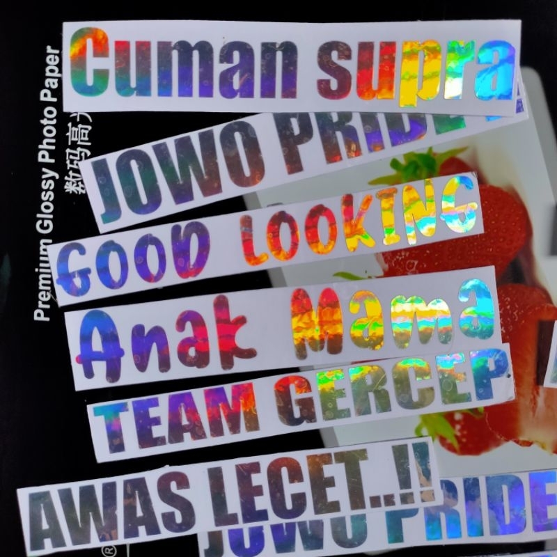 BISA REQUEST! CETAK STIKER CUTTING HOLOGRAM BISA REQUEST NAMA SESUKAMU.