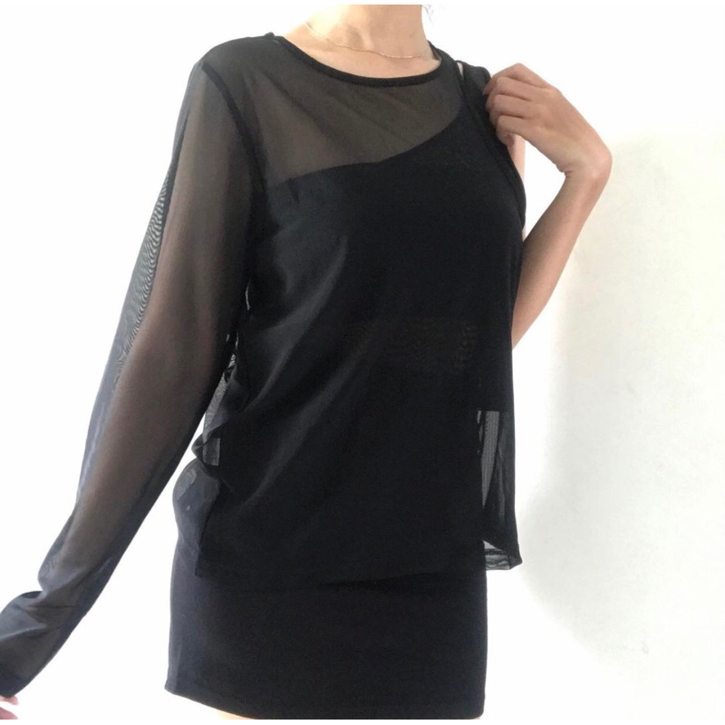 Black Mesh Top