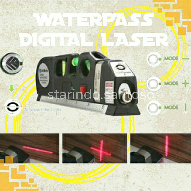 Waterpass laser Fixed level pro 3 meteran penggaris ukur