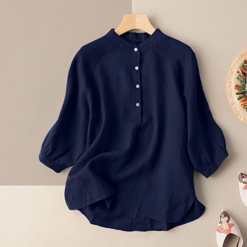 Carita Blouse Wanita Cotton Linen Polos Korean Style