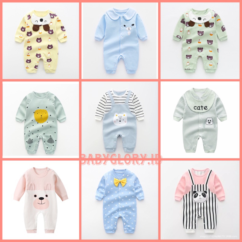 Babyglory.id✨ Jumper Bayi Unisex / Romper Bayi / Baju Kodok Bayi / Jumpsuit Bayi Import