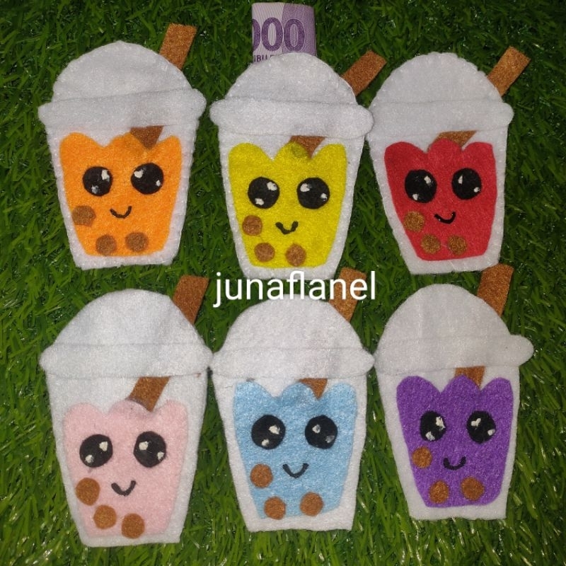 (5pcs)amplop lebaran flanel karakter BOBA aesthethic lucu unik kekinian 2023 promo murah/angpao leba