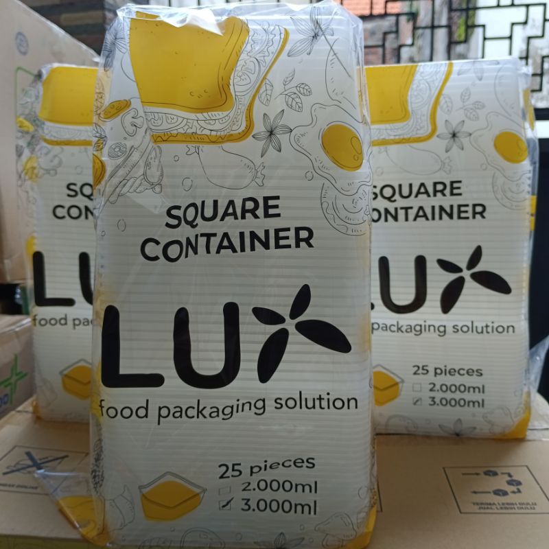 

Thinwall Lux 3000 ML Square / Lux Food Container Square / Kotak Makan Plastii