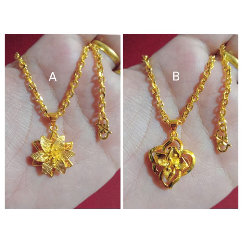 kalung Medan kecil bunga 45cm,50cm dan 60cm lapis emas 24k