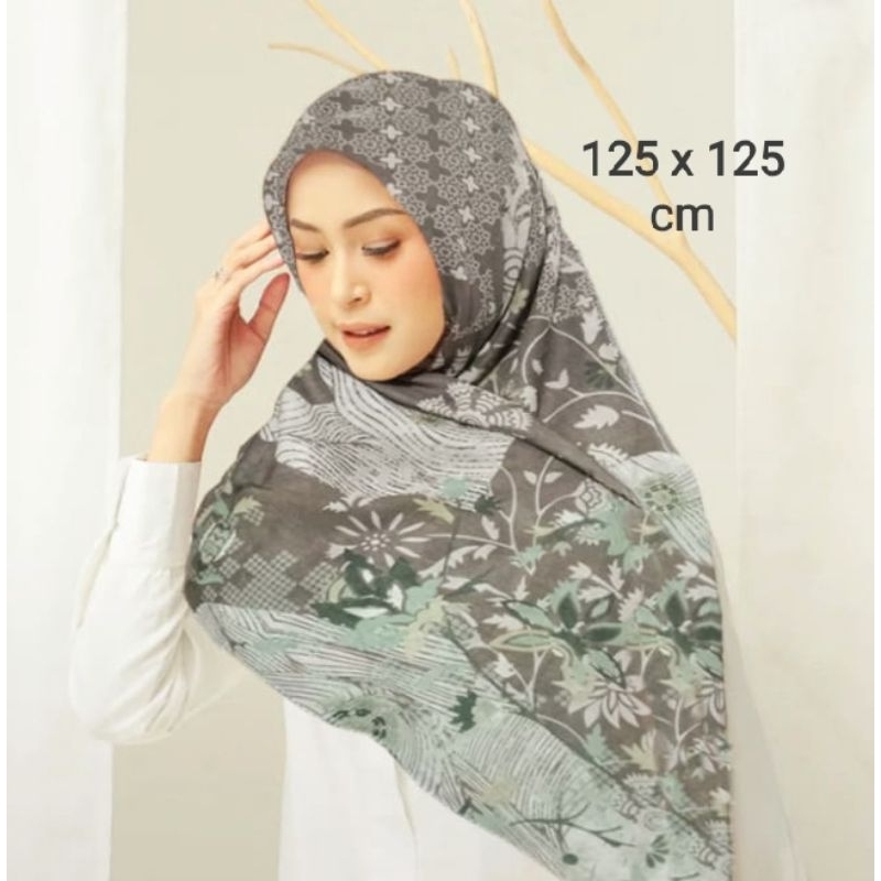 SALE HIJAB / SYARI ELANTAA COKLAT / COD / KERUDUNG VOAL MOTIF / SEGI EMPAT VOAL / JILBAB TERBARU / L