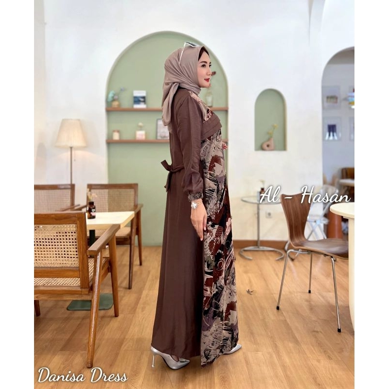 Danisa Gamis Al Hasan // Dress Muslimah Motif // Gamis Polo Linen