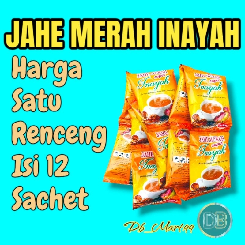 

* Harga 1 Renceng Isi 12 Jahe Merah Inayah Jahe Serbuk Instant Jahe Merah Plus Habbatussauda Gingseng Madu Kayu Secang Terlaris