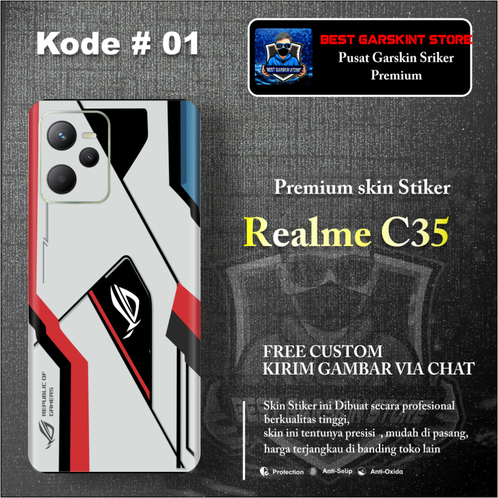 Get2pcs_ Garskin realme C35 0105 Garskin stiker custom Dan Cod