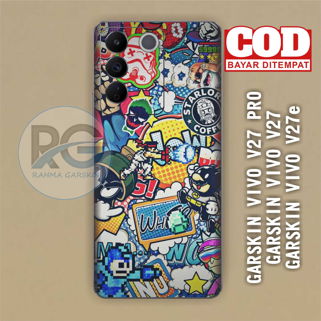 Get2pcs_ Garskin vivo V27 vivo V27 epeta vivo V27 Series Garskin stiker custom Dan Cod