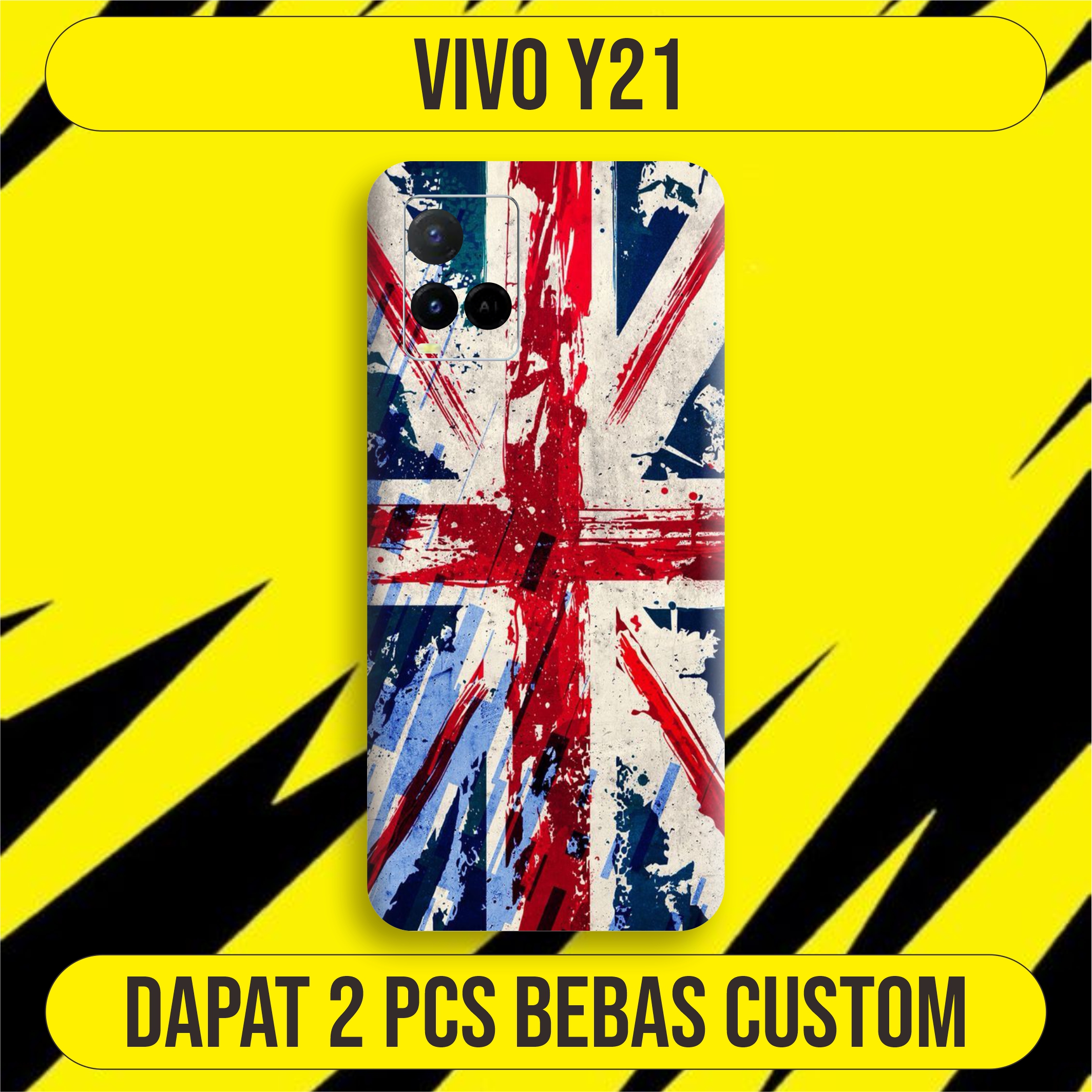 ISI 2 PCS SKIN GARSKIN VIVO Y21  FREE CUSTOM GAMBAR BISA COD