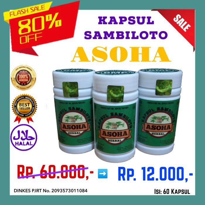 

* Kapsul Sambiloto Asli Original Asoha Isi 60 Asli Terlaris