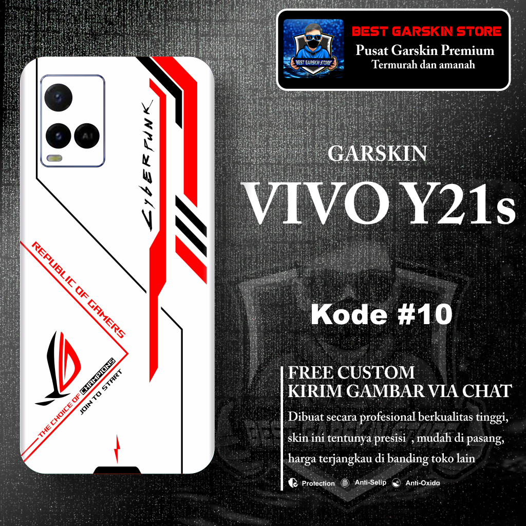 COD Vivo Y21s Terlaris Garskin Stiker Custom Gambar ++