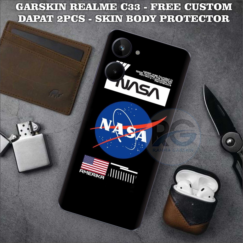 Get2Pcs SKIN HANDPHONE REALME C33 ASTRONOT NASA REALME C33 FREE CUSTOM Case Garskin Casing COD