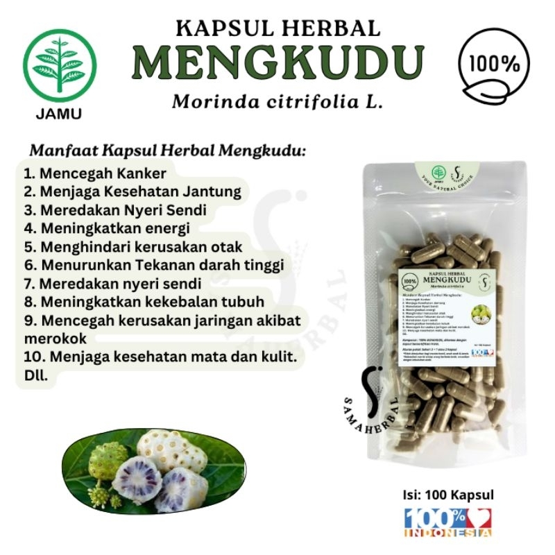 

* Isi 100 Kapsul Herbal Buah Mengkudu Anti Kanker Mengobati Darah Tinggi Samaherbal Terlaris