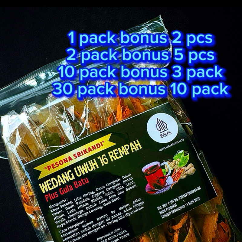 

* 10 Pcs Pesona Srikandi Wedang Uwuh 16 Rempah 15 Gram Terlaris