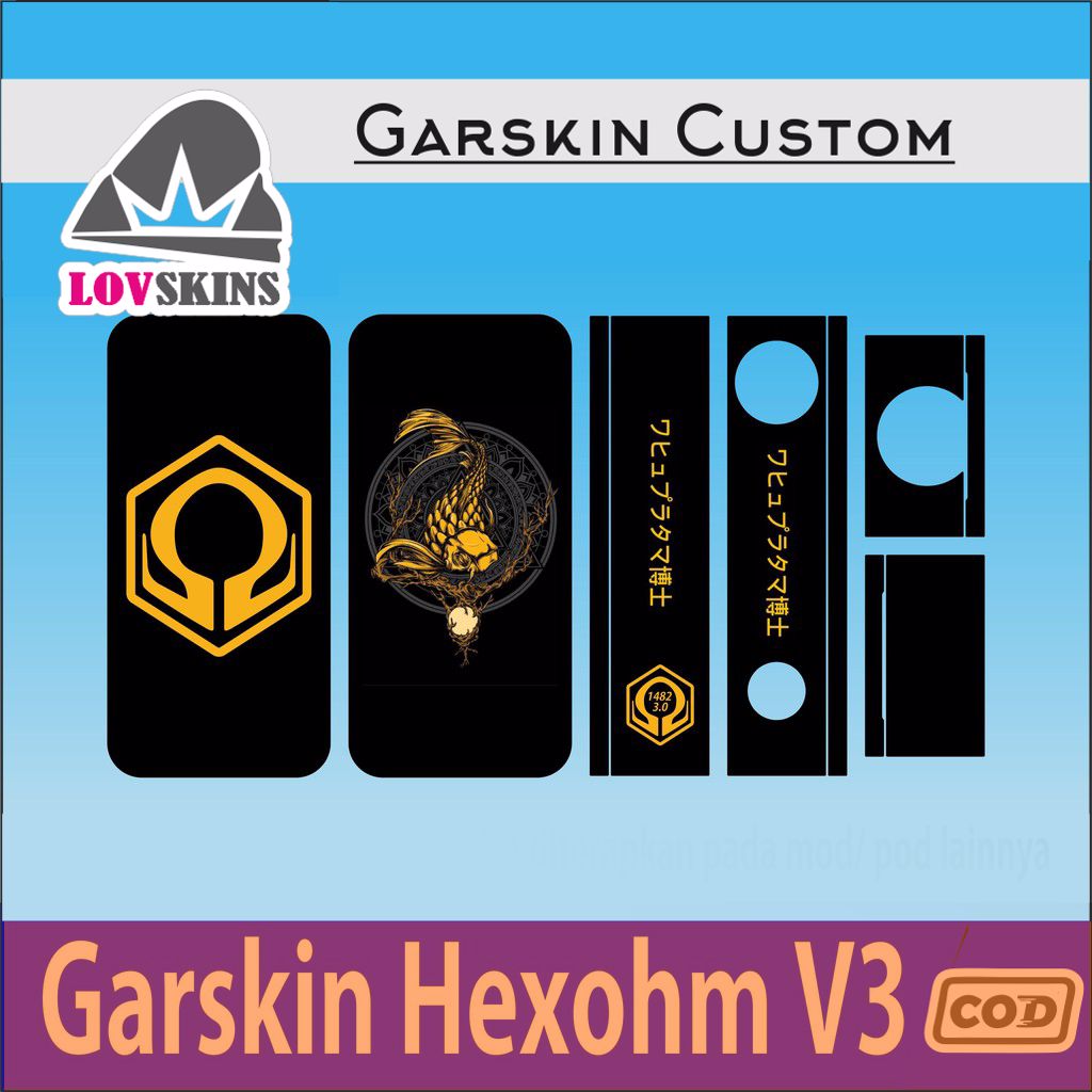 Garskin Skin Protector Hexohm V3 ( Variasi 1 ) Motif Free Custom