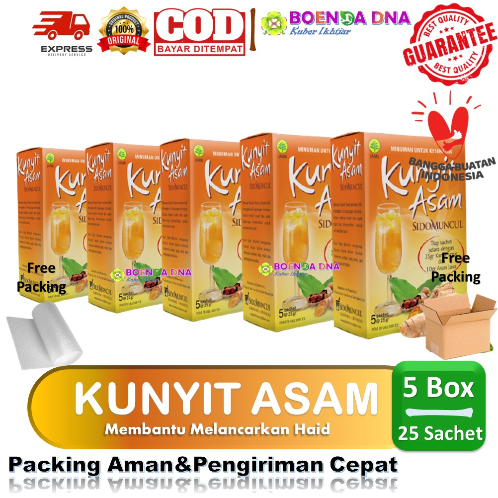 

* 5 Box Jamu Kunyit Asam Sidomuncul Isi 25 Sachet Membantu Melancarkan Haid Terlaris
