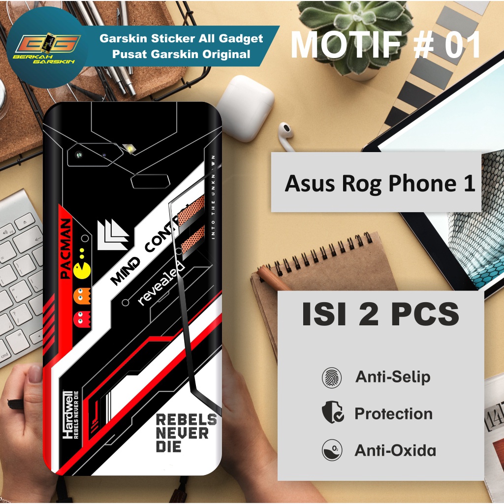 WrapSkin [2pcs] Stiker Asus Rog Phone 1 Garskin Stiker Bukan Case Custom & COD