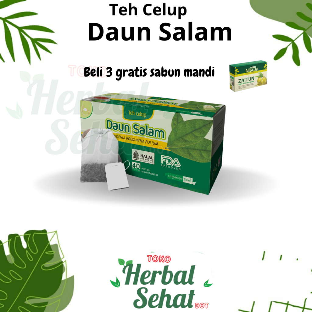 

* Teh Herbal Daun Salam Griya Herba Isi 20 Kantong Membantu Menurunkan Kadar Asam Urat Dalam Tubuh Halal 20 Kantong Terlaris