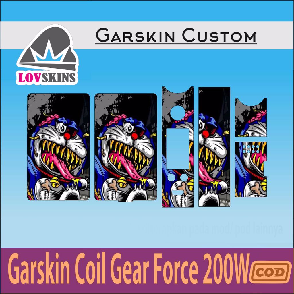 Garskin Skin Protector Stiker Case Coil Gear Force 200w ( Variasi 2 ) Motif Bebas Custom
