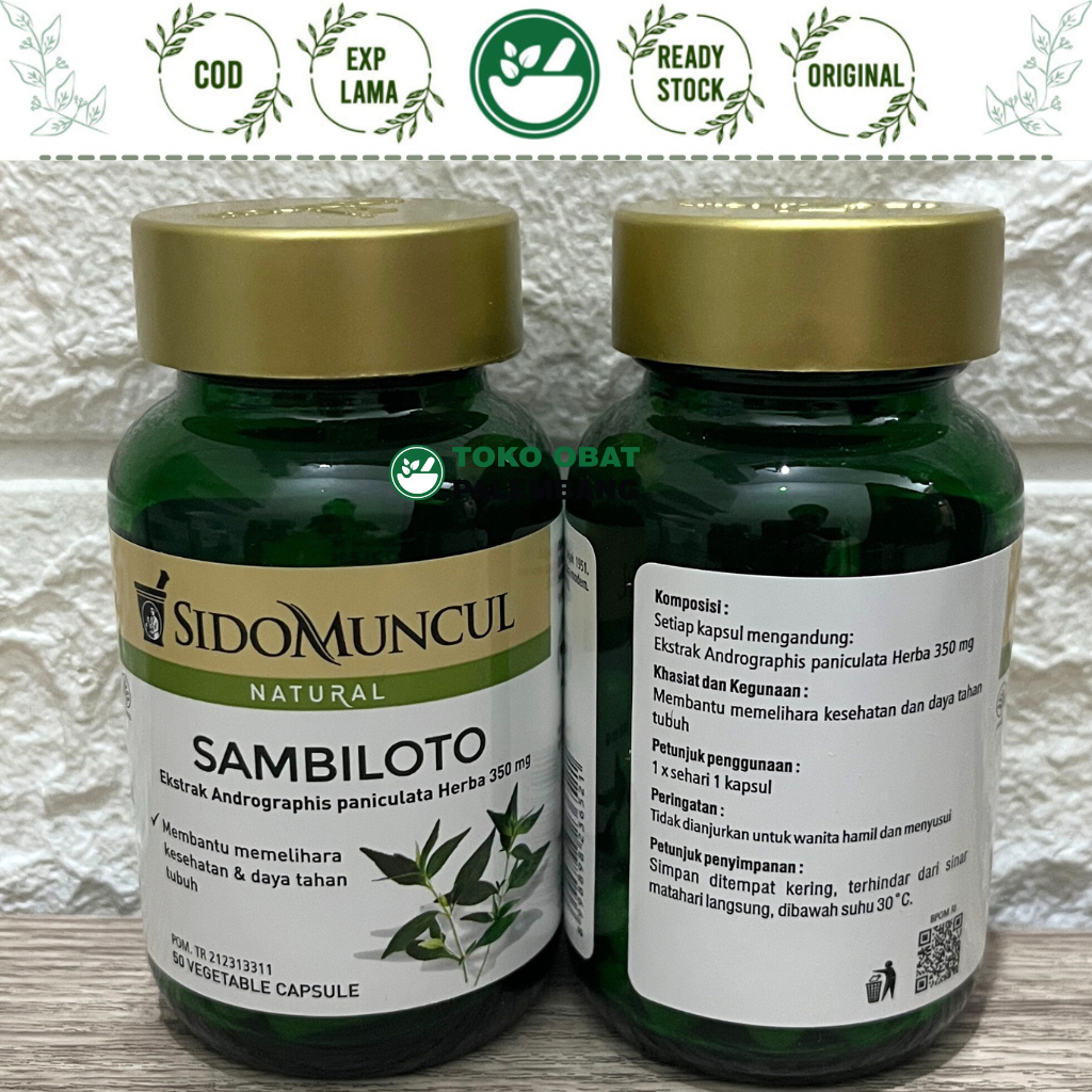 

* Sidomuncul Sambiloto 50 Kapsul Daun Sambiloto Sido Muncul Andrographis Paniculata Herba 350 Gram Terlaris