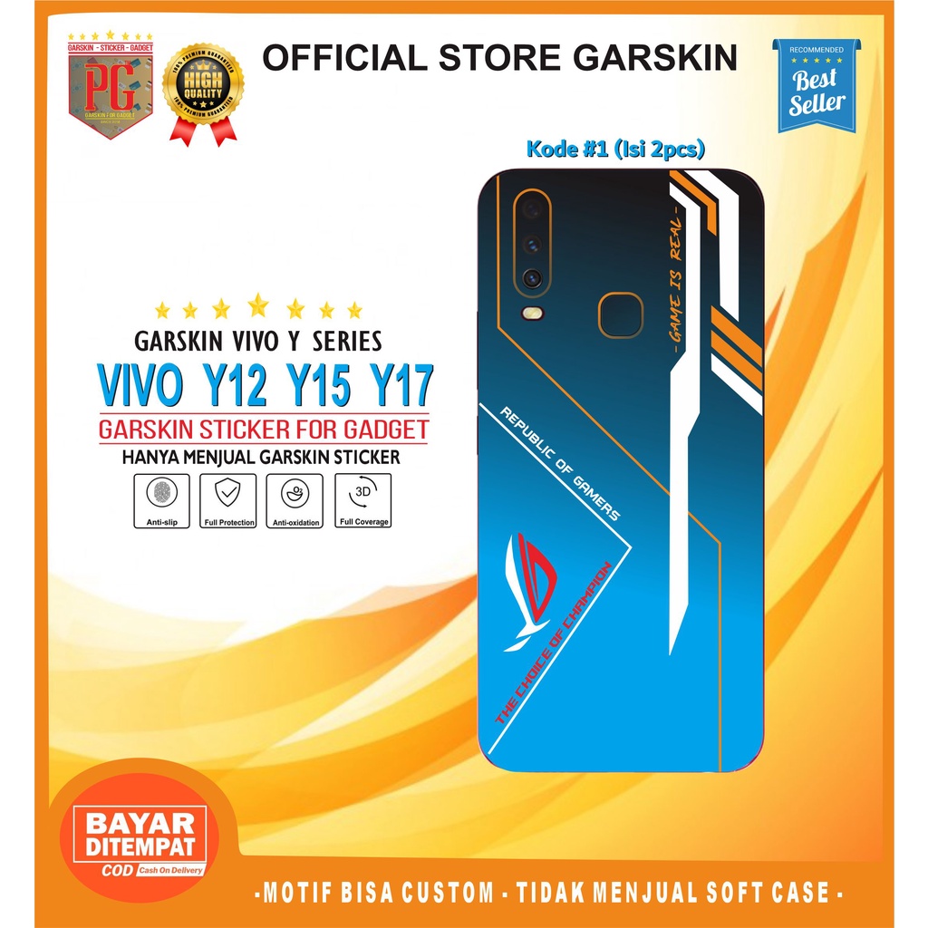 *PromoGet2* Vivo Y12 Stiker Garskin HP/Case Custom Dan COD