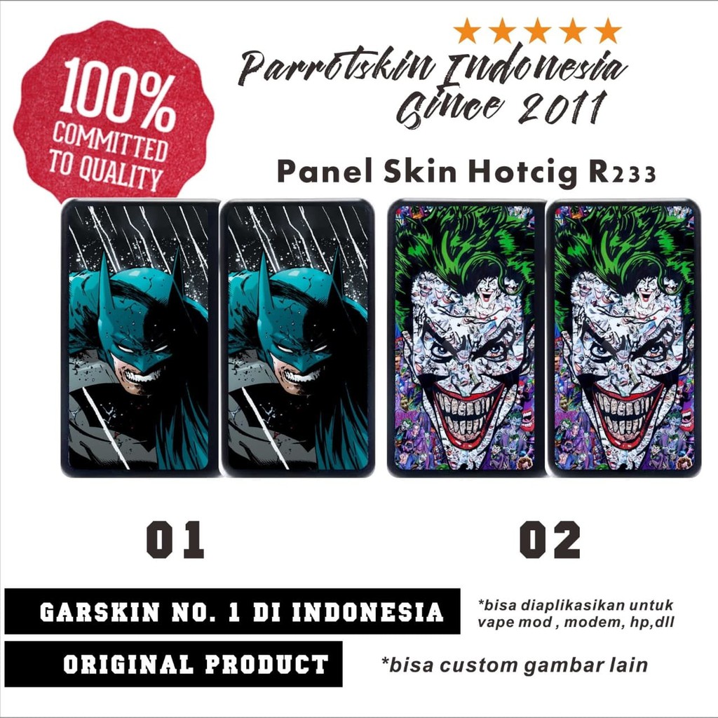 - Hotcig R233 Batman Or Joker Edition Garskin Custom Bahan Premium Terlaris COD