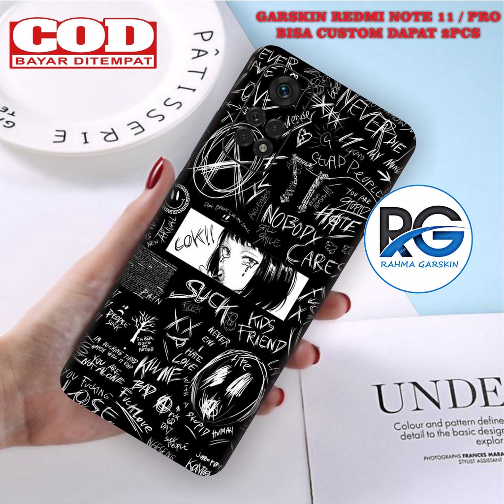 Get2pcs_ Garskin redmi Note 11 Redmi Note 11 Pro Anim Garskin stiker custom Dan Cod