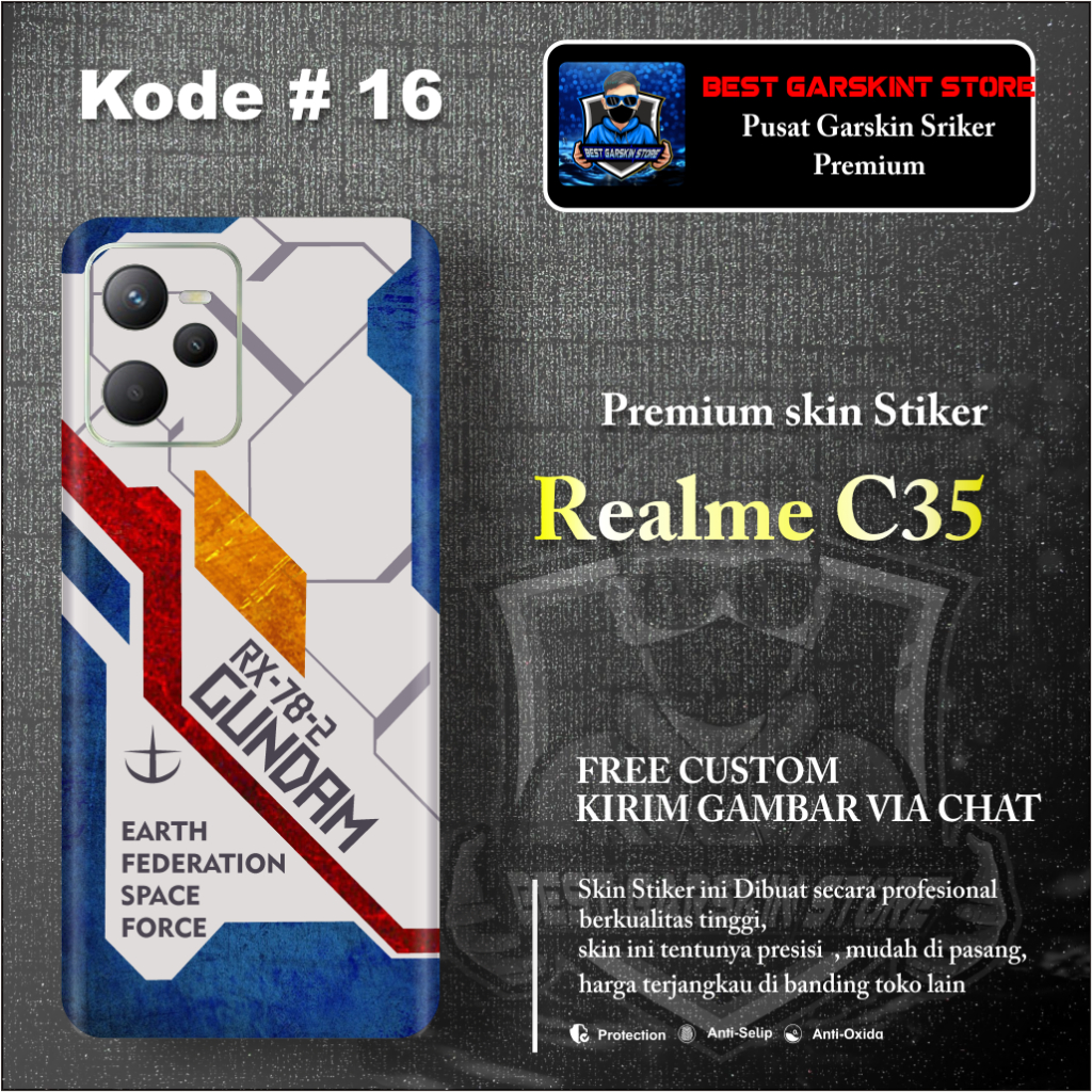 Get2pcs_ Garskin realme C35 1620 Garskin stiker custom Dan Cod