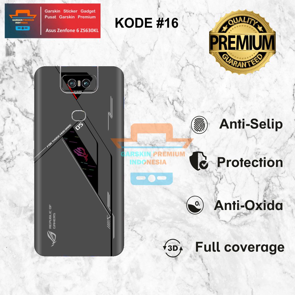 *PromoGet2* Asuz Zenfone 6 Zs630kl Flip Stiker Garskin HP/Case Custom Dan COD