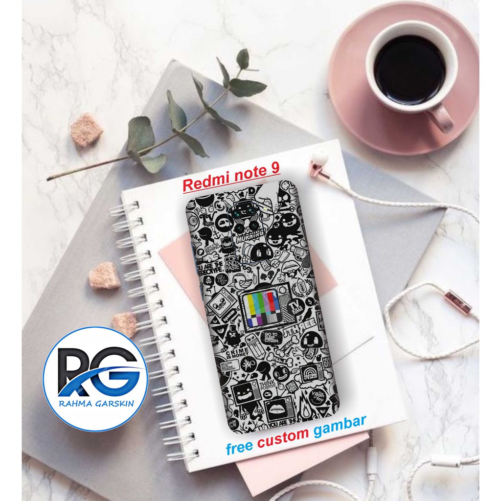 Get2pcs_ Garskin redmi Note 9 motif stiker 12 gambar Garskin stiker custom Dan Cod