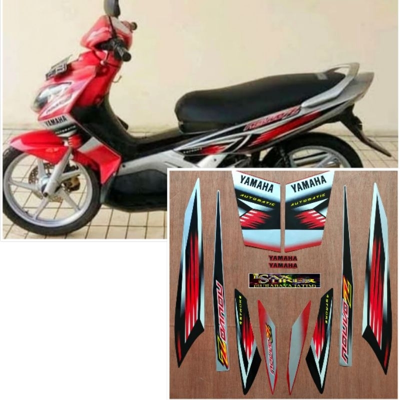 Striping original Yamaha Nouvo Z merah silver tahun 2005