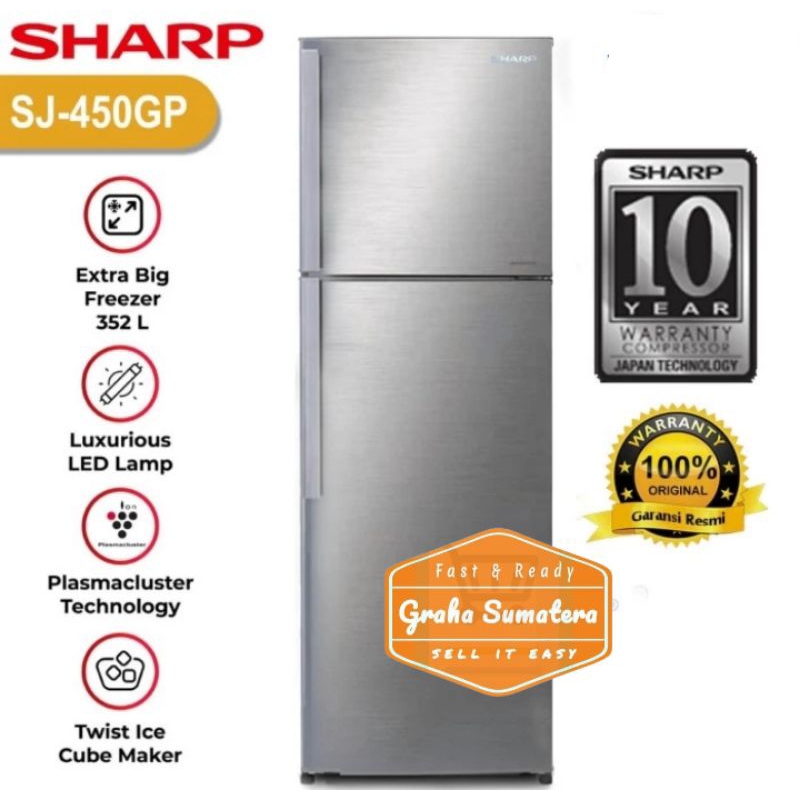 Kulkas Sharp 2 Pintu Jumbo 352Ltr Plasmacluster Murah Medan