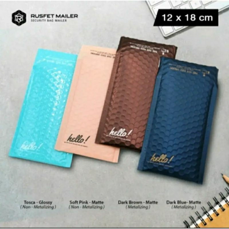 

BUBBLE MAILER /amplop bubble premium/ security bag rusfet 12x18 + 4cm