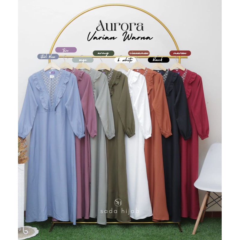 AURORA DRESS SZ S-XXL ORI SADA HIJAB