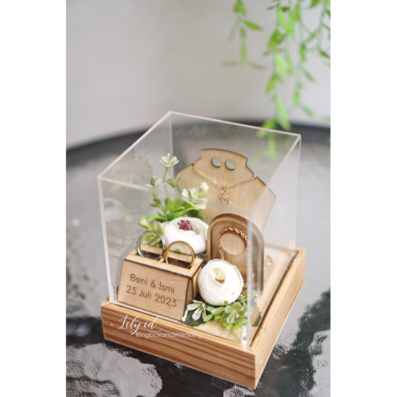 Box Perhiasan Akrilik Kotak Perhiasan Mahar Ringbox Acrylic