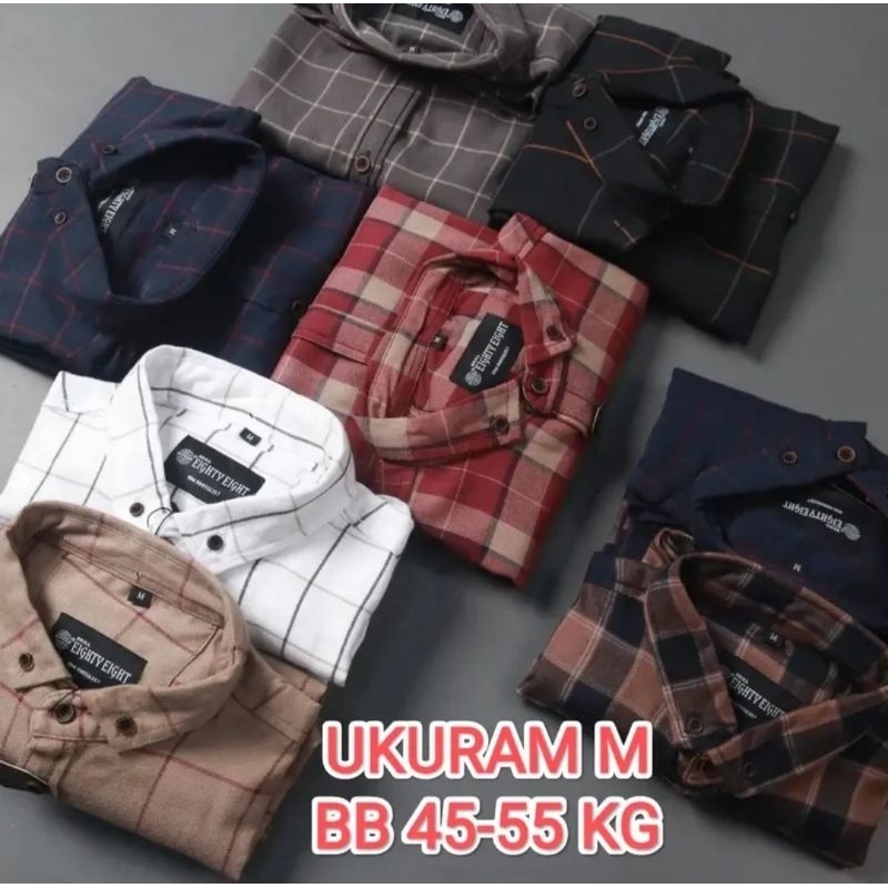 Kemeja Flanel Pria Lengan Panjang Brill Eighty Eight (88) Premium unisex