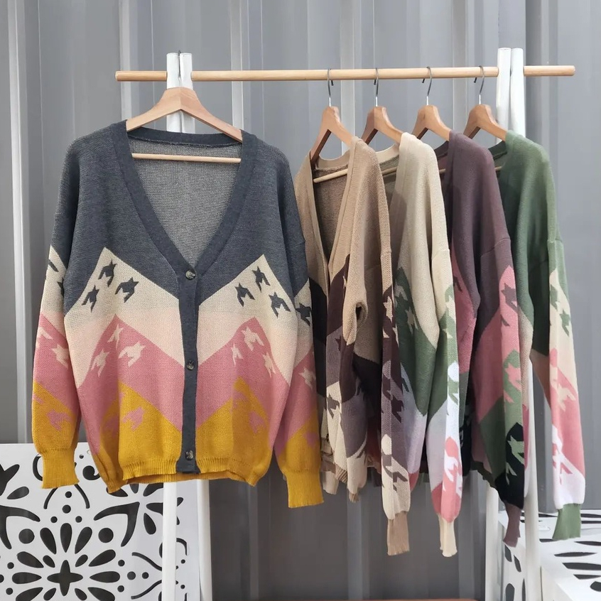 [CYC | COD] Outwear Dena Outer | Rajut Tebal Cardigan Wanita Trendy Murah