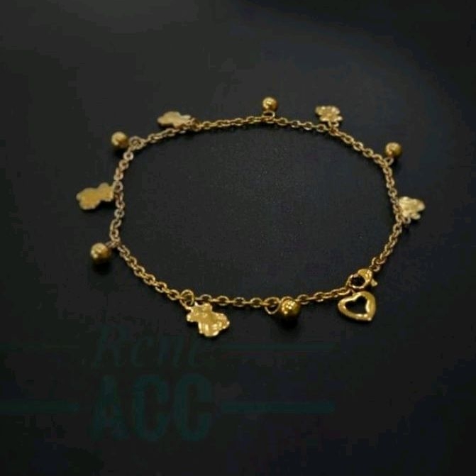 Gelang Titanium Wanita Cantik Beruang 18cm